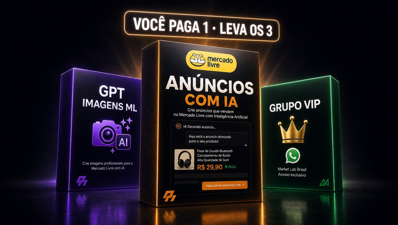 Você paga 1 leva os 3 — Anúncios com IA + GPT Imagens + Grupo VIP